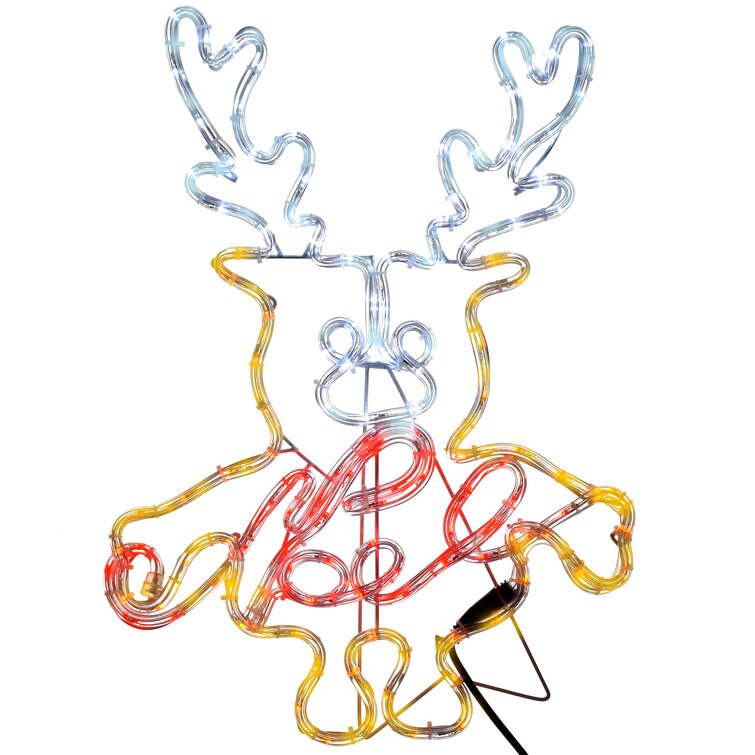 The Seasonal Aisle Pre Lit Noel Reindeer 0 61m LED Rope Light Wayfair